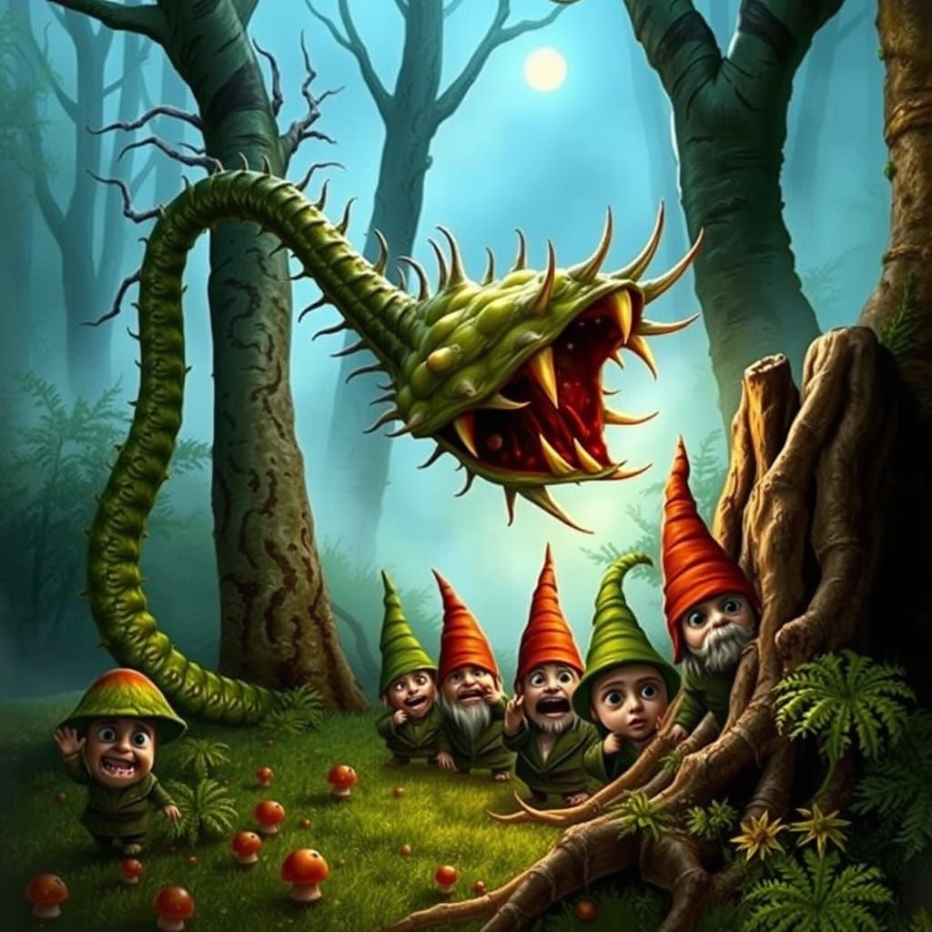 Menacing Carnivorous Triffid Plant Hunts Terrified Little Gn...