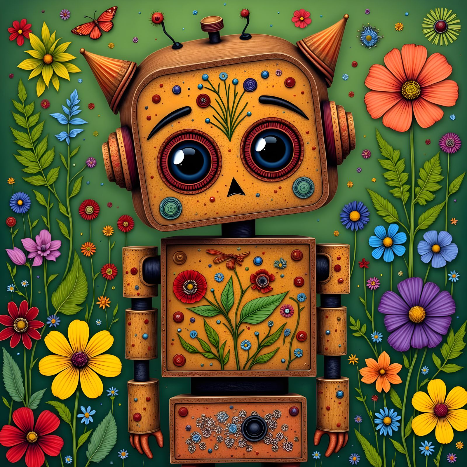 Folktale-Style Flower Robot