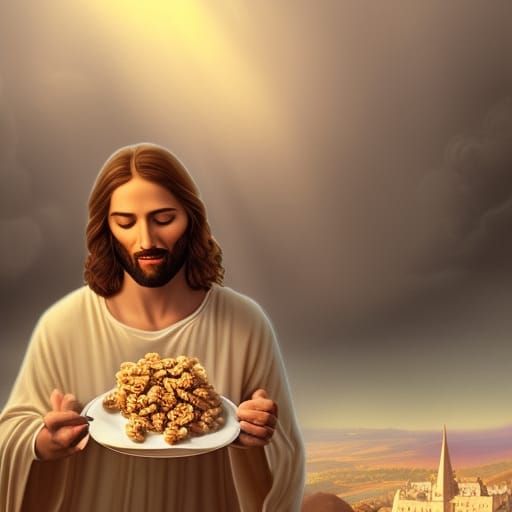 Jesus Eating Cereal: Digital Matte Painting