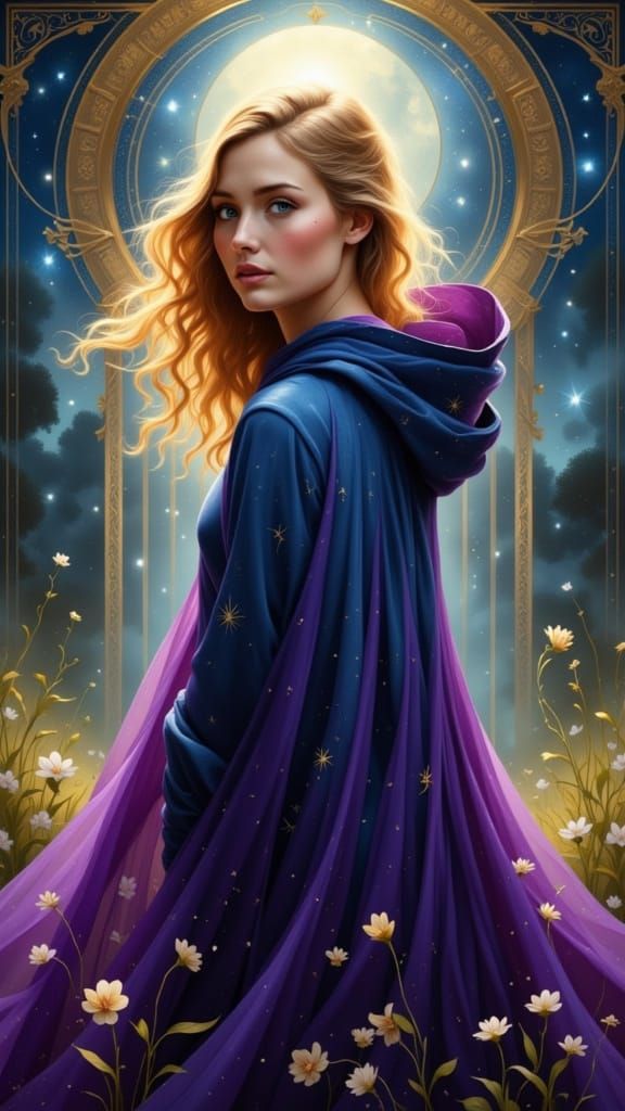 Ethereal Goddess in Whimsical Fantasy Style