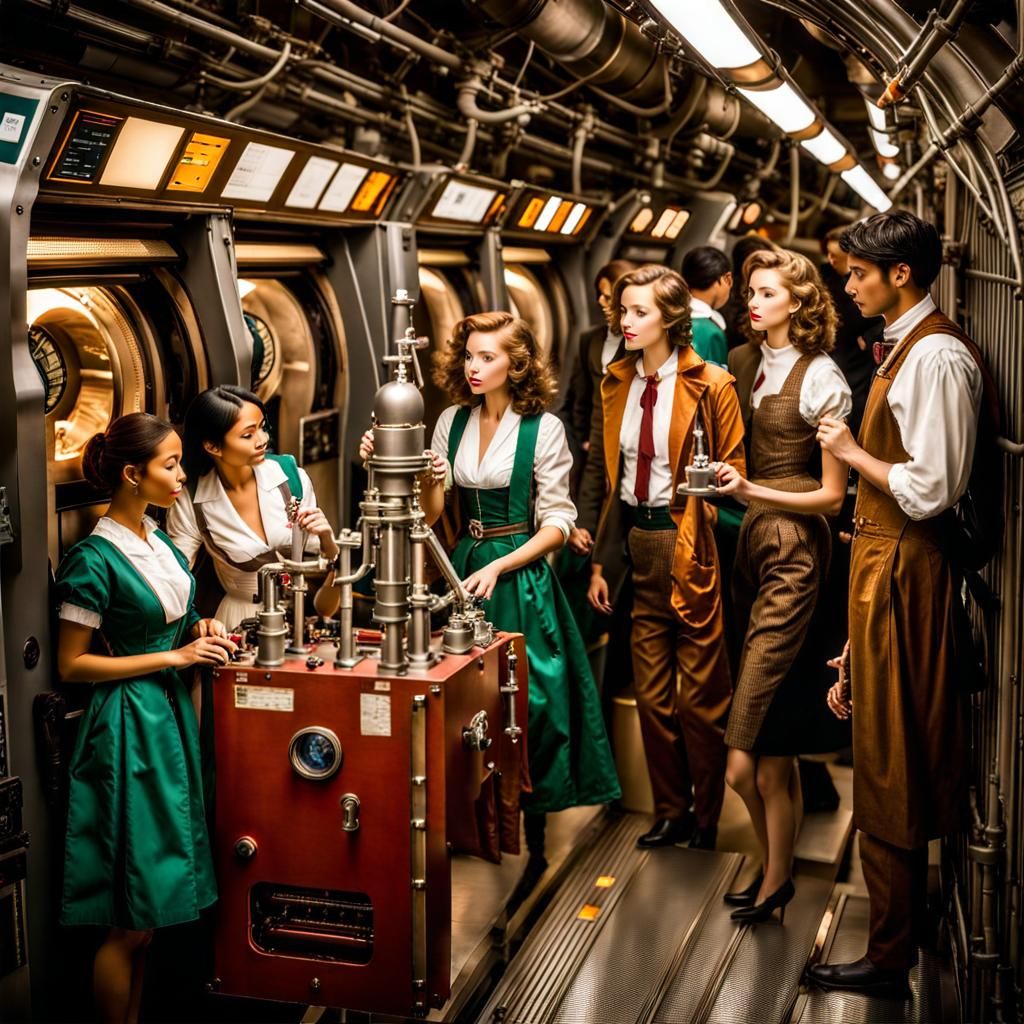 Romantic Academia Coed in Futuristic Lab