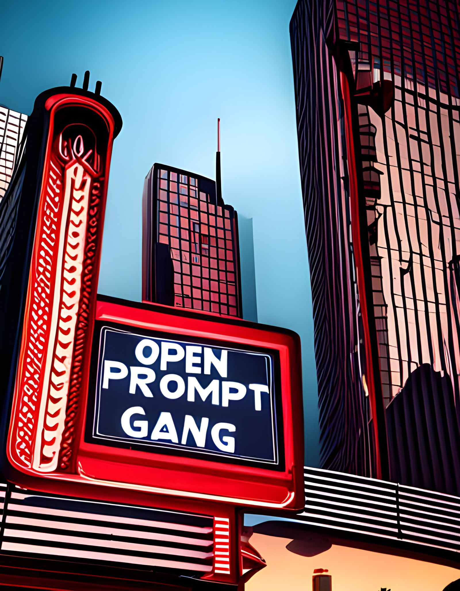 Large Billboard Sign: Open Prompt Gang