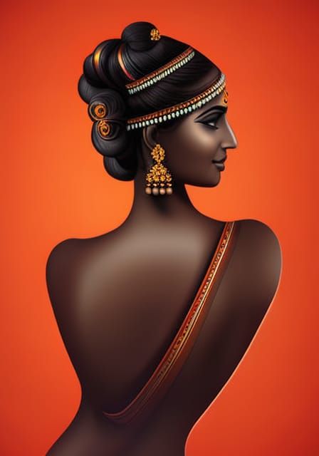 Colorful Indian Women Digital Art in 8K