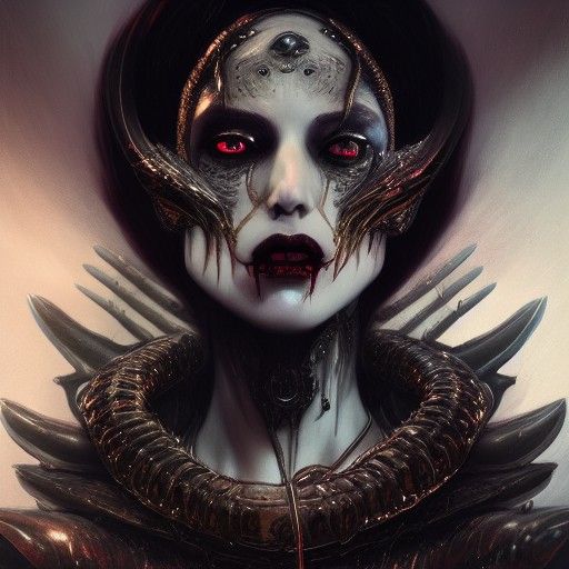 Vampire Queen in Coffin: Hyperdetailed Concept Art