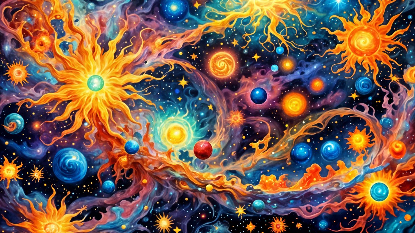 Holographic Pleiades Star Cluster in Cosmic Art Style