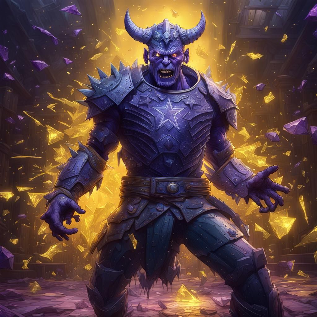 Dallas Cowboys Gridiron Monsters in Dark Fantasy Style