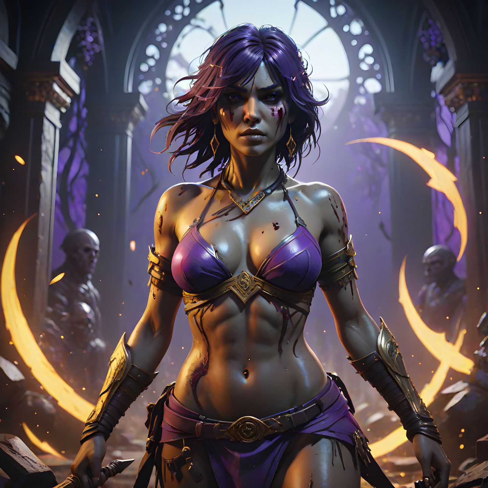 Dark Fantasy Warrior in Agony, Masterpiece Art