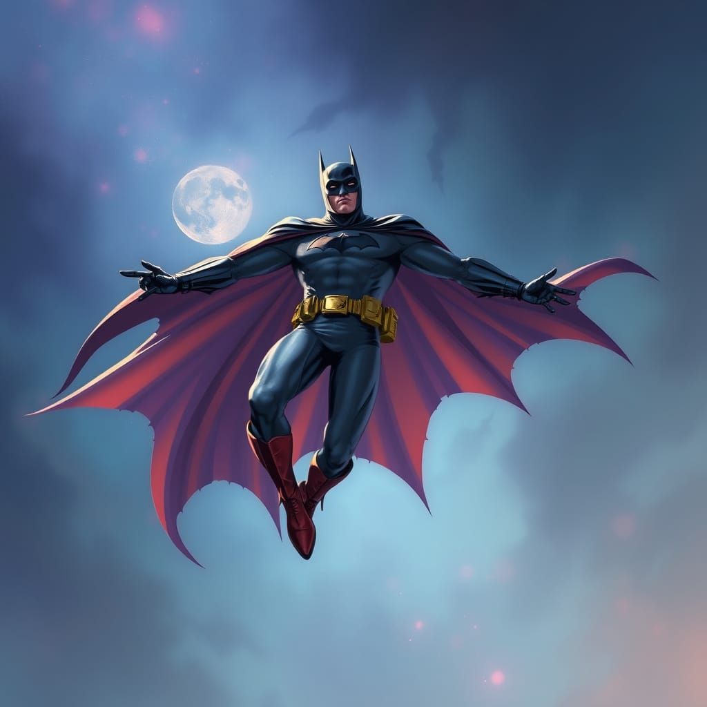 Batman in Ethereal Dreamscape, Twilight Colors