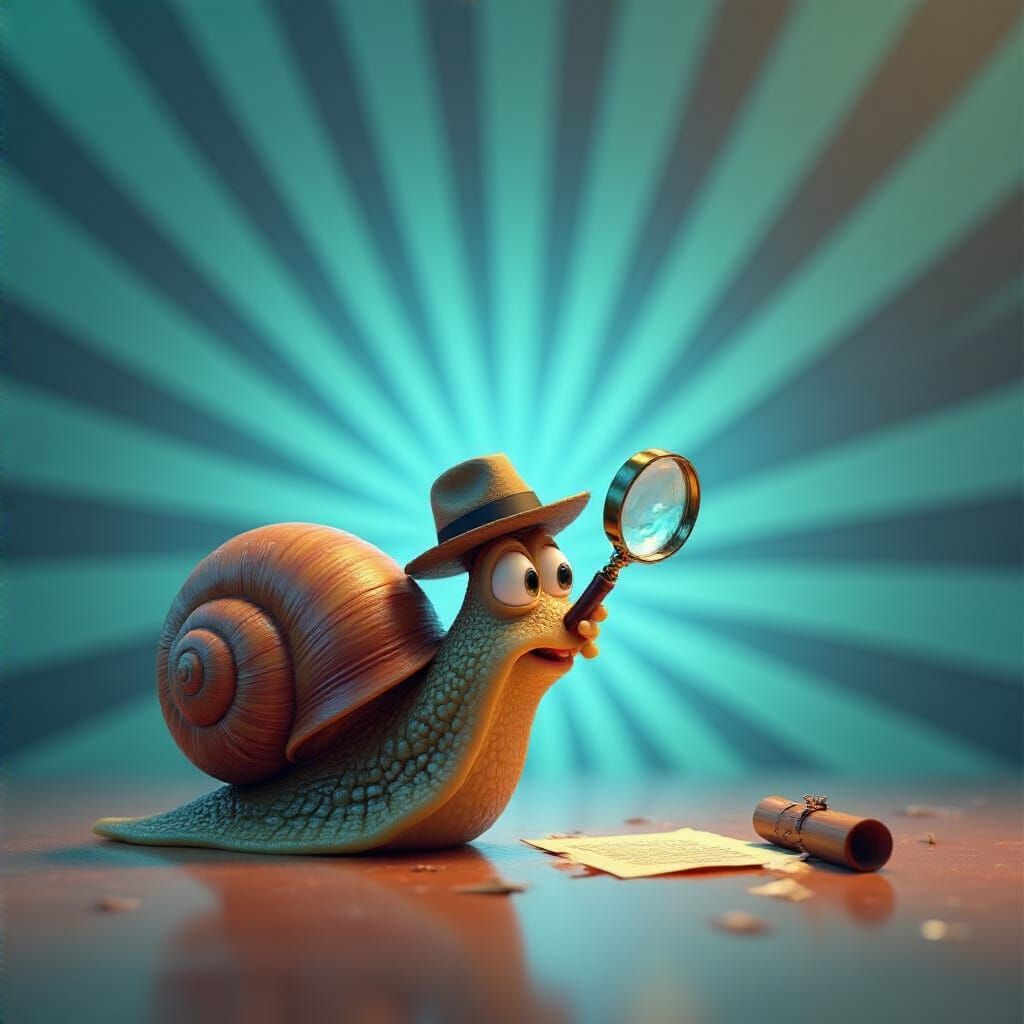 Snail Detective Investigates, Pixar-Inspired 3D Render