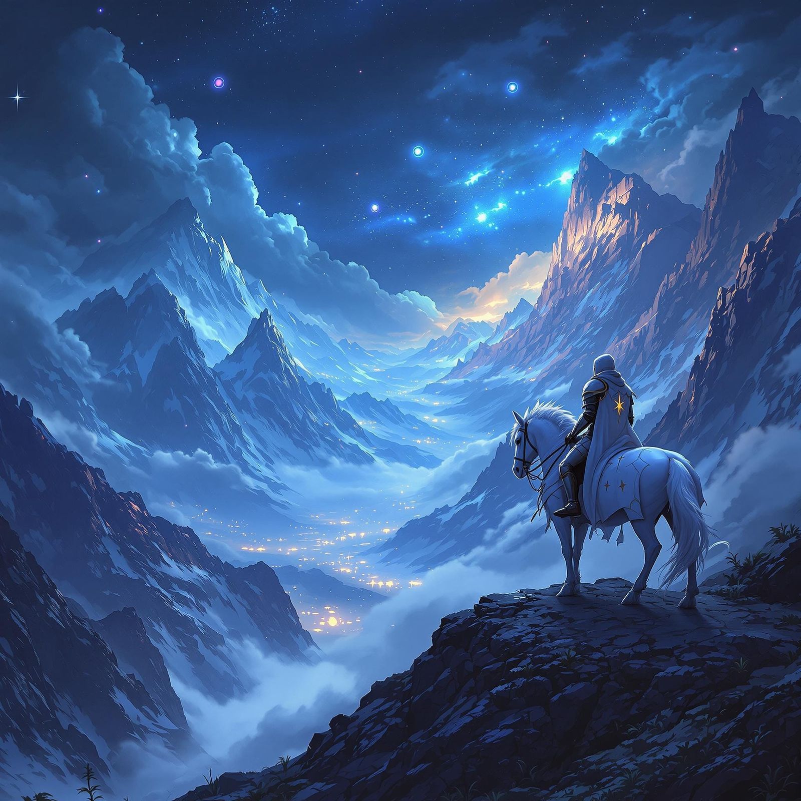 Ethereal Knight in a Realm of Mystical Wonder