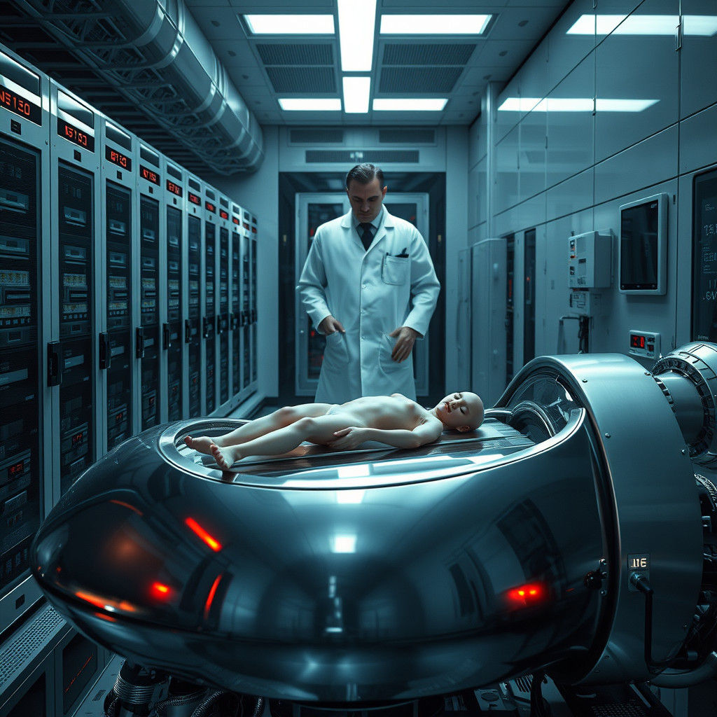 High-Tech Lab: Human Clone in Cloning Chamber