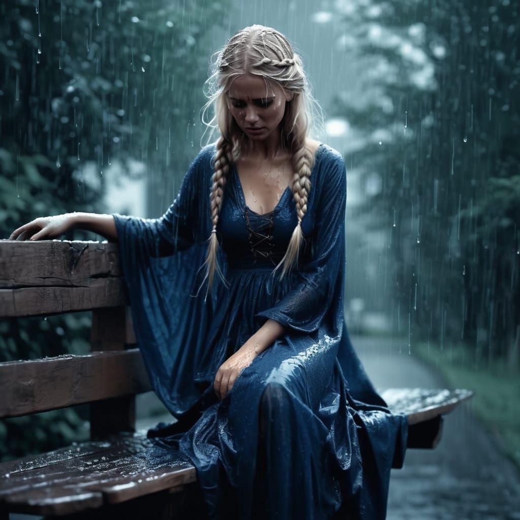 Norse Goddess Surrounded by Summer Storm