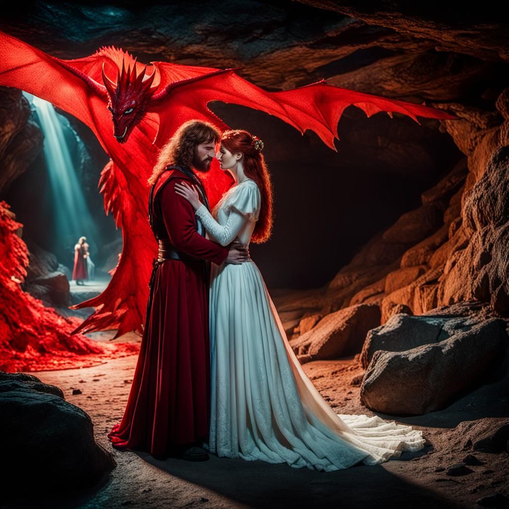 Brunhilde and Siegfried in Dragon's Cave: Cinematic Still