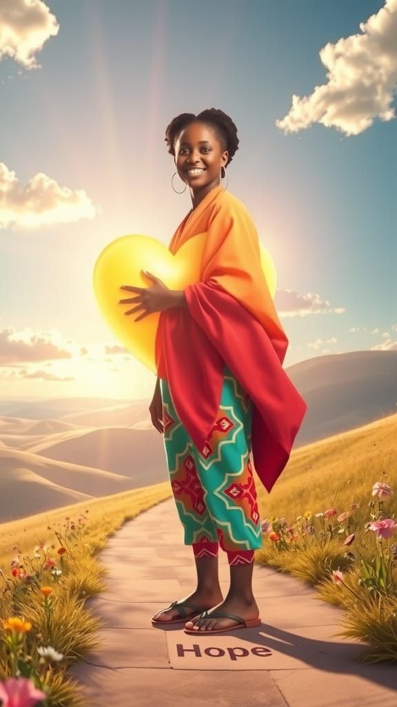 Hopeful Dreamscape in Vibrant, Dreamlike Style