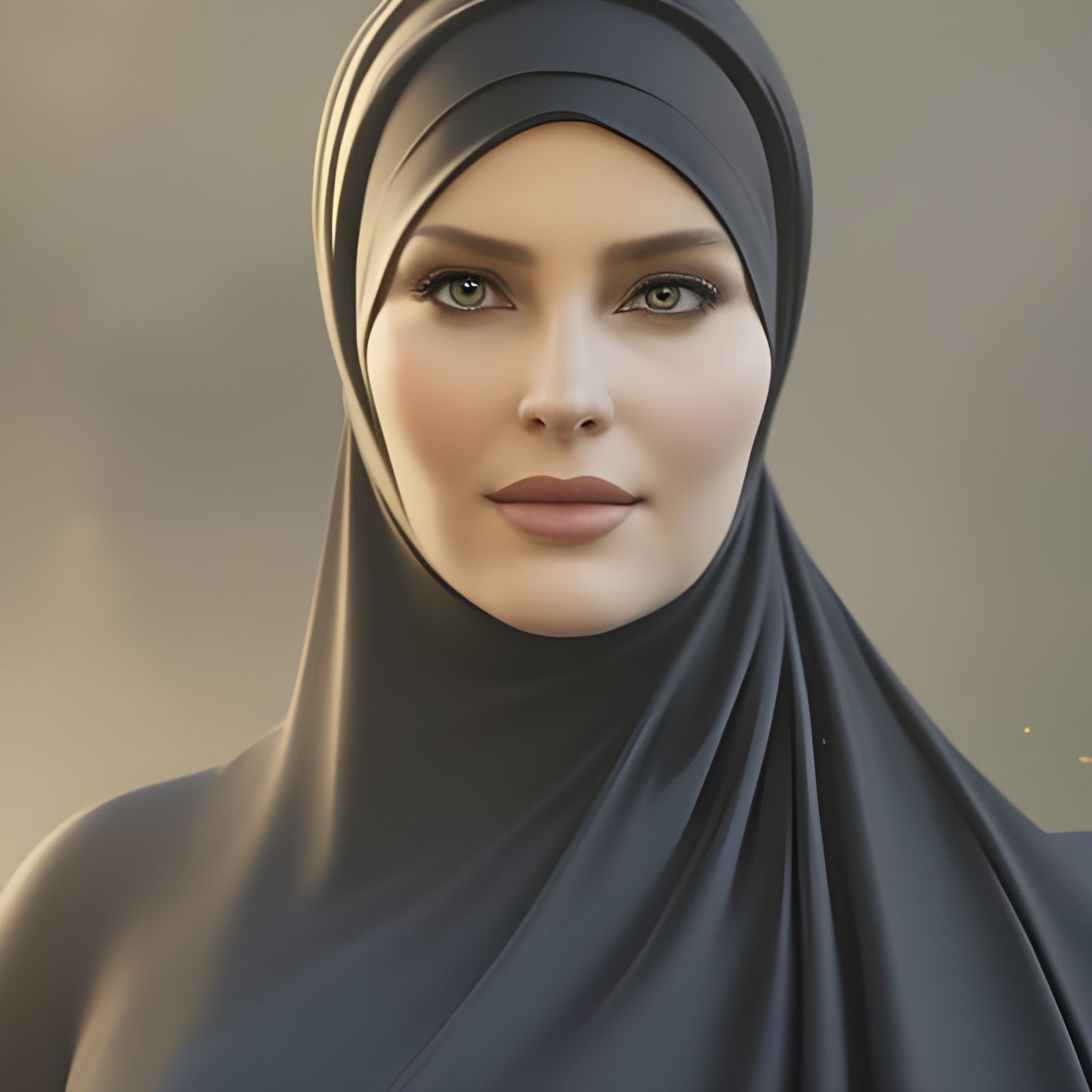 Woman in Hijab: Hyperdetailed Digital Portrait