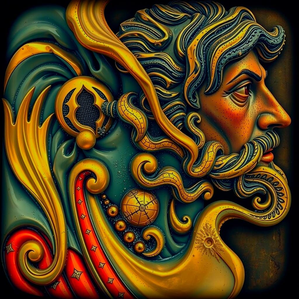 Hyperrealistic Sculpture of Reflected Glory in Exquisite Det...