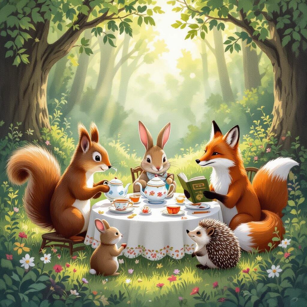 Enchanted Forest Tea Party with Animal Friends