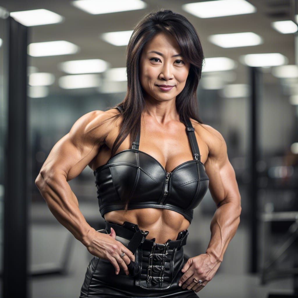 Muscular Bodybuilder Secretary in Professional Photo