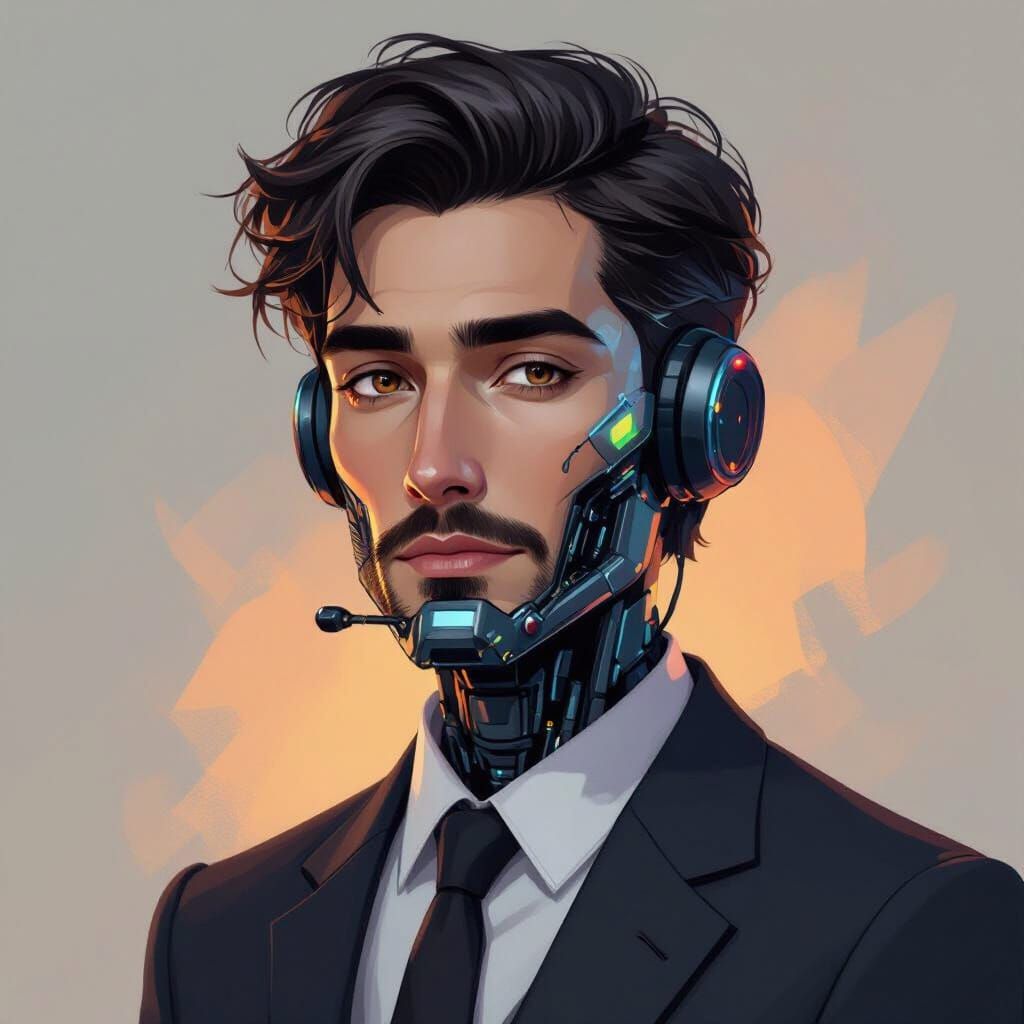 Majestic Tiger Roaming an Asteroid Field