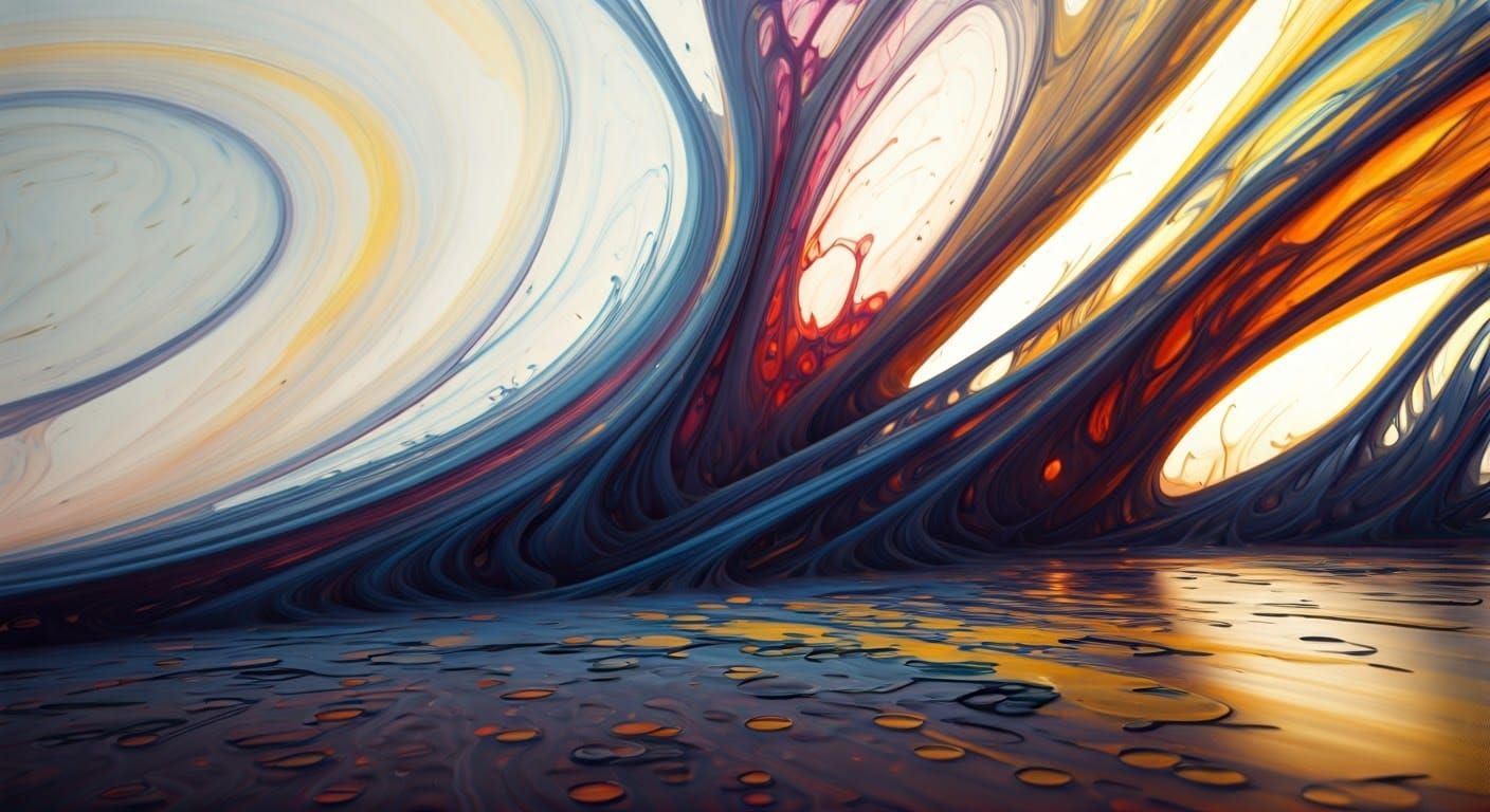 Surreal Ink Blots in a Dreamlike Landscape