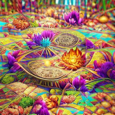 Psychedelic Abundance Mandala Tapestry in 8K Resolution