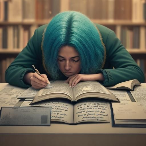 Person Surrounded by Swirling Words in Cinematic Style