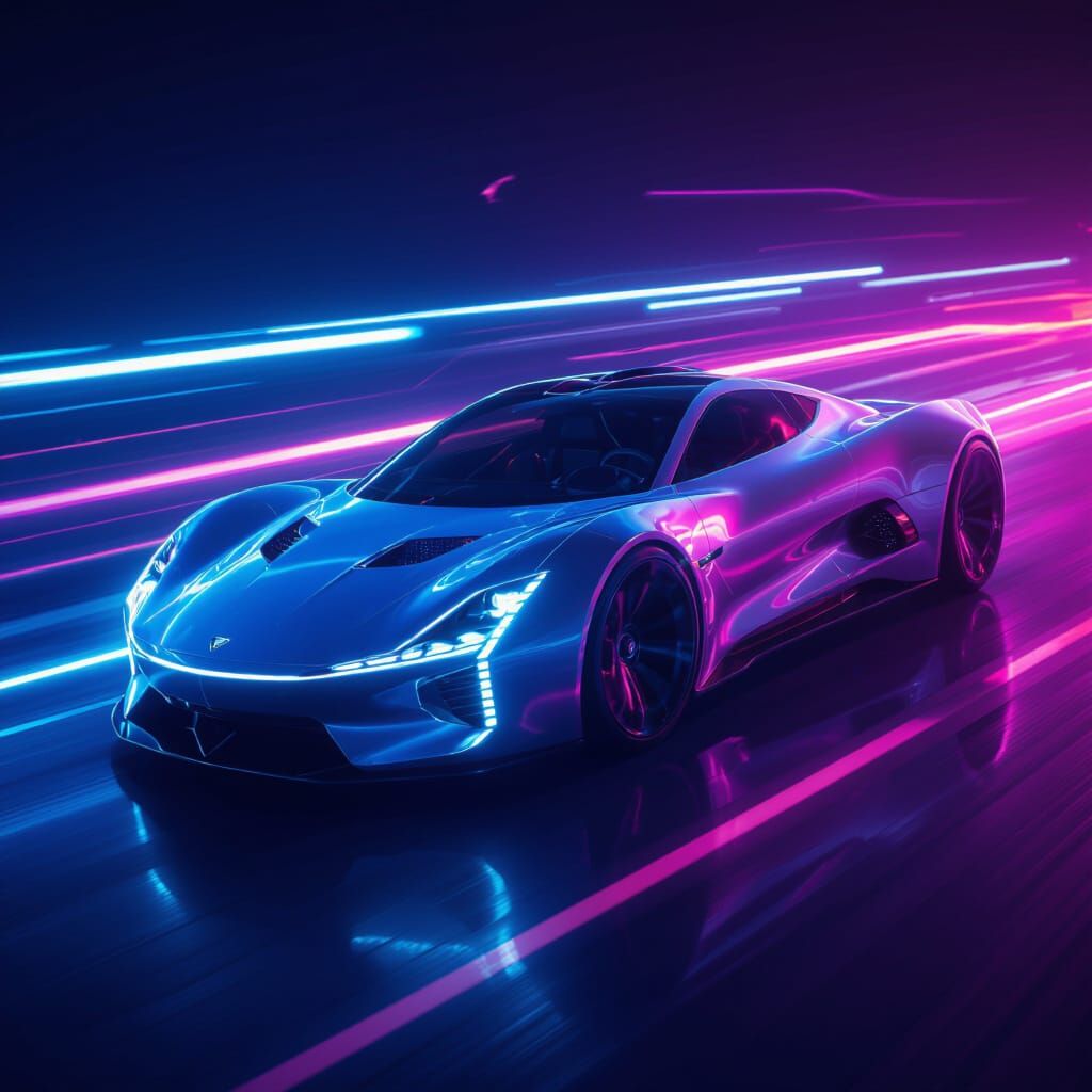 Futuristic Speedform With Neon Accents