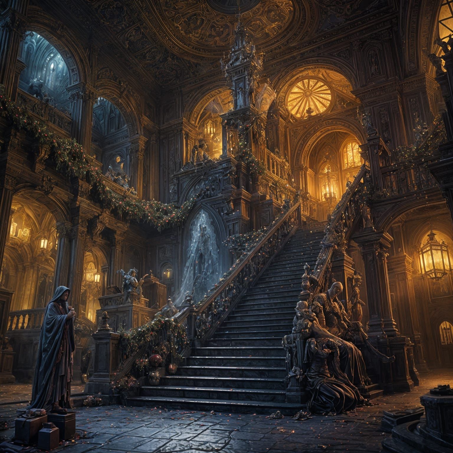 Dark Christmas Horror Concept Art in 8K