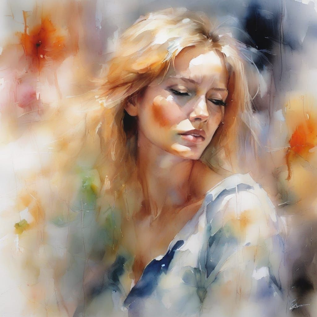 Mental Breakdown in Watercolor Art Style