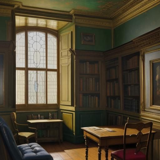 Warm and Cozy Impressionist Library Room