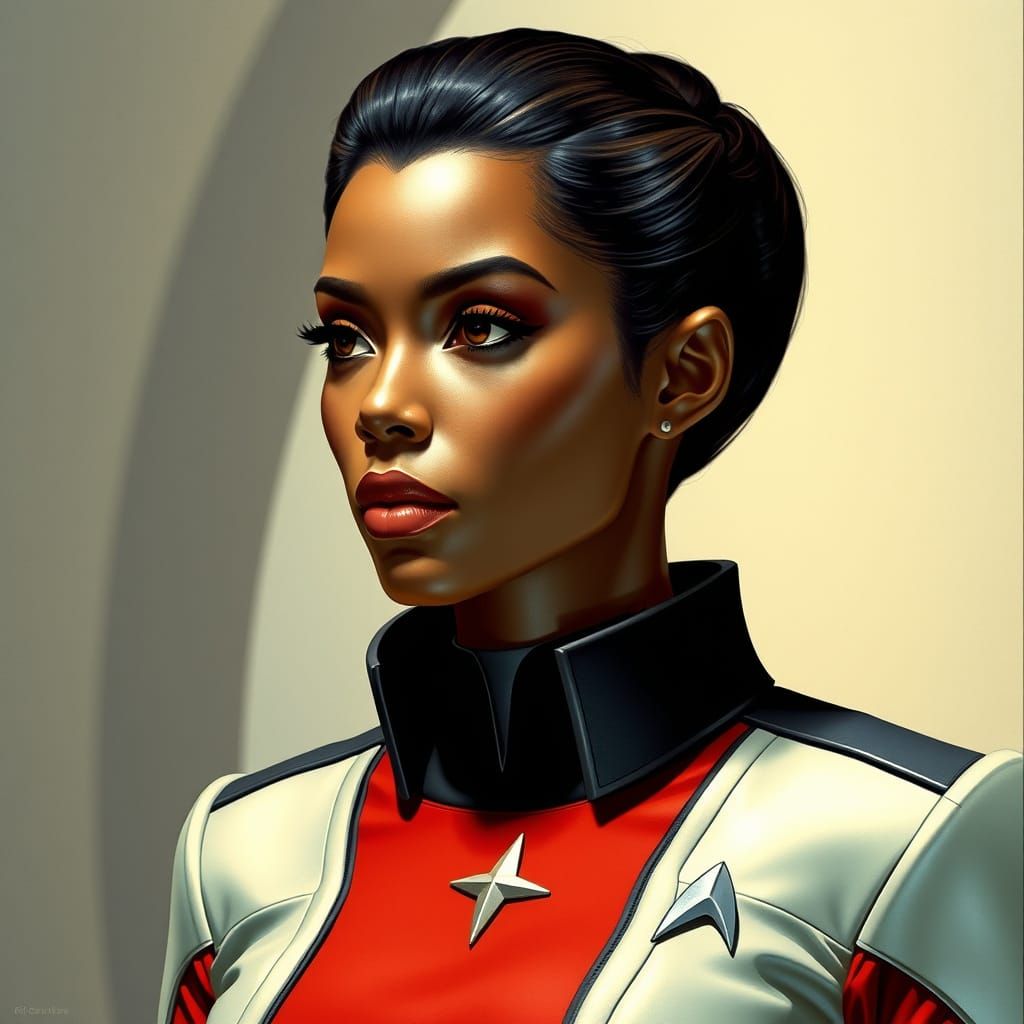 Star Trek Lieutenant Uhura in Metallic Futuristic Starfleet ...