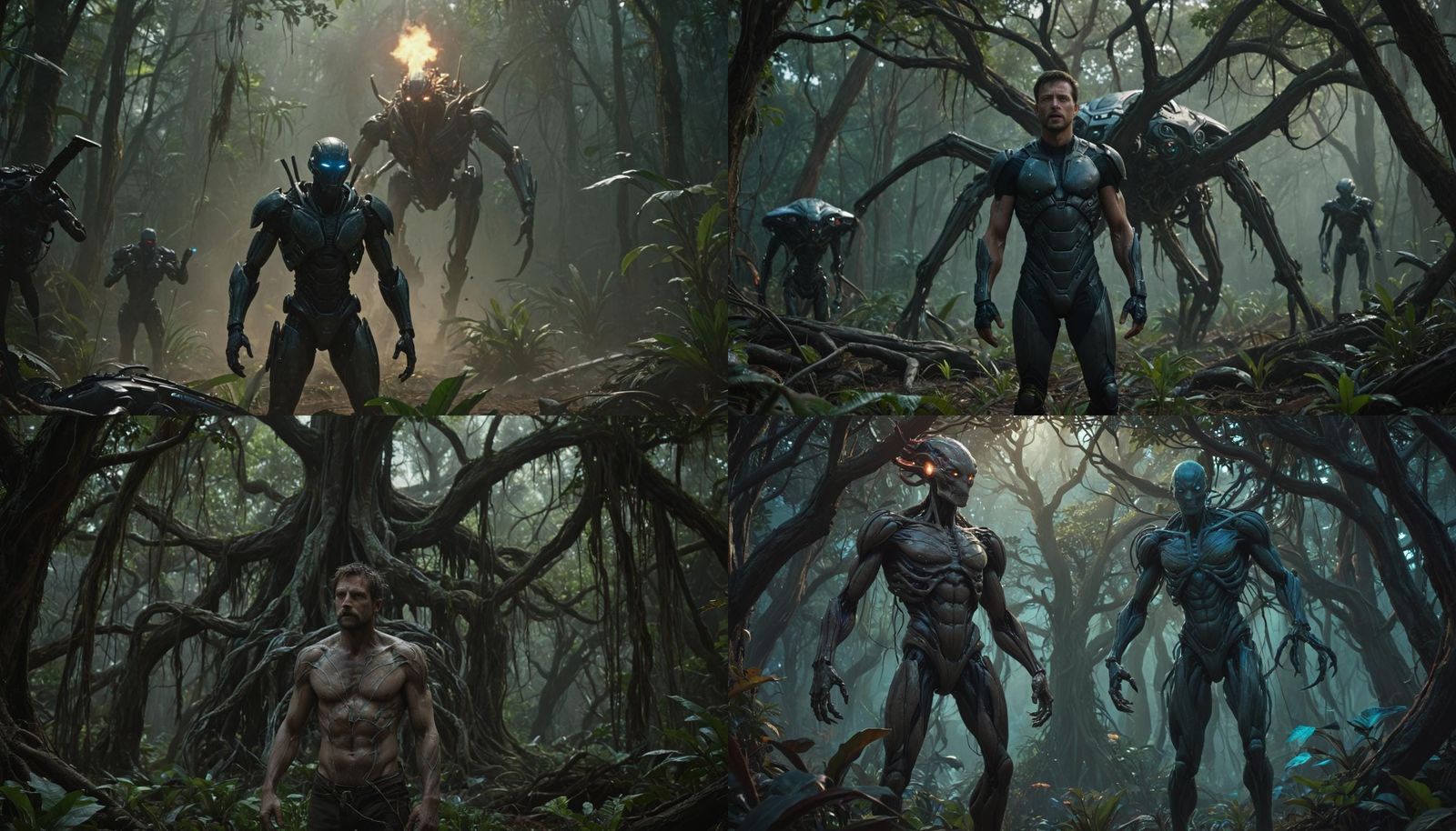 Alien Jungle Rescue: Man, Queen, and Drones