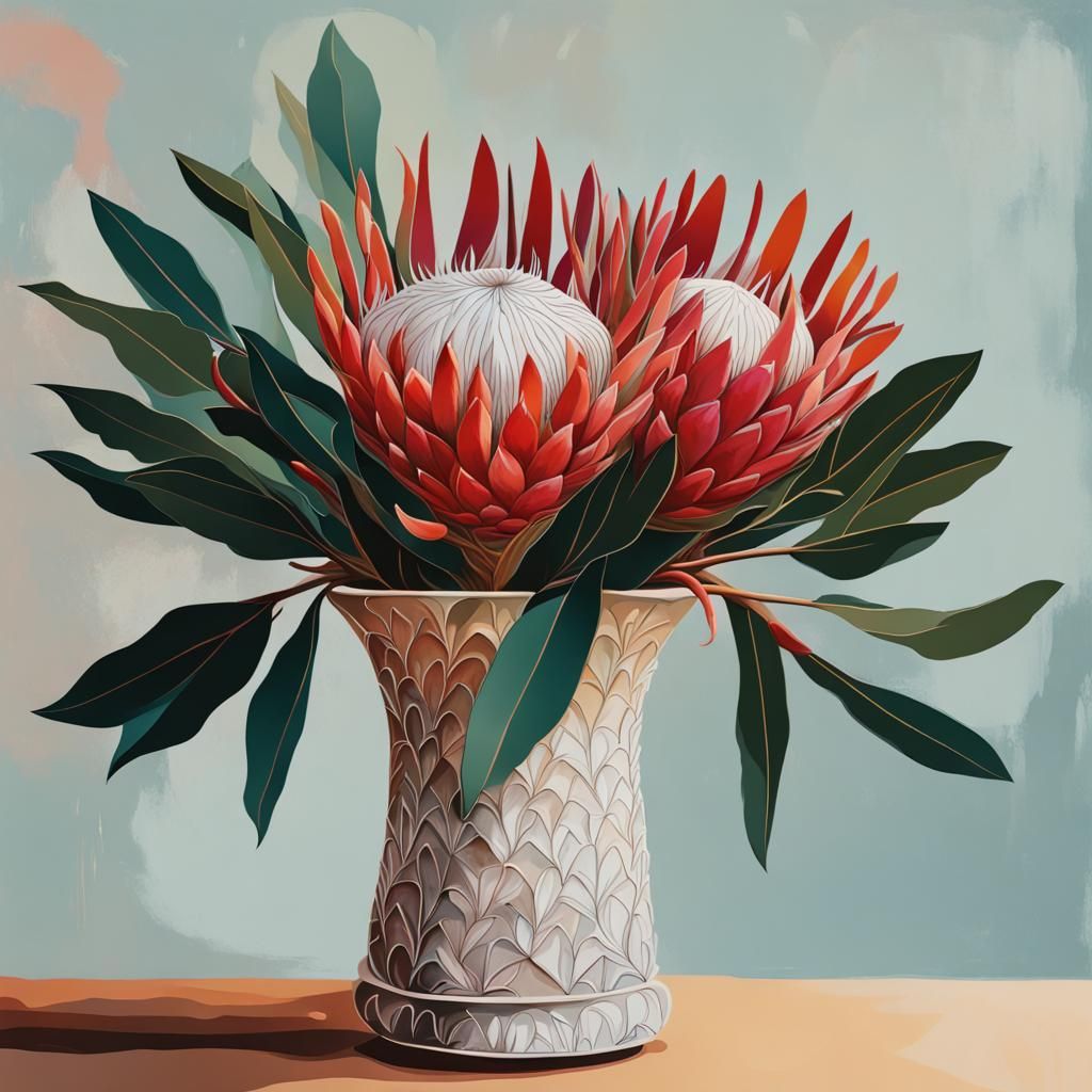 Wedding Protea Flower Vase Still Life