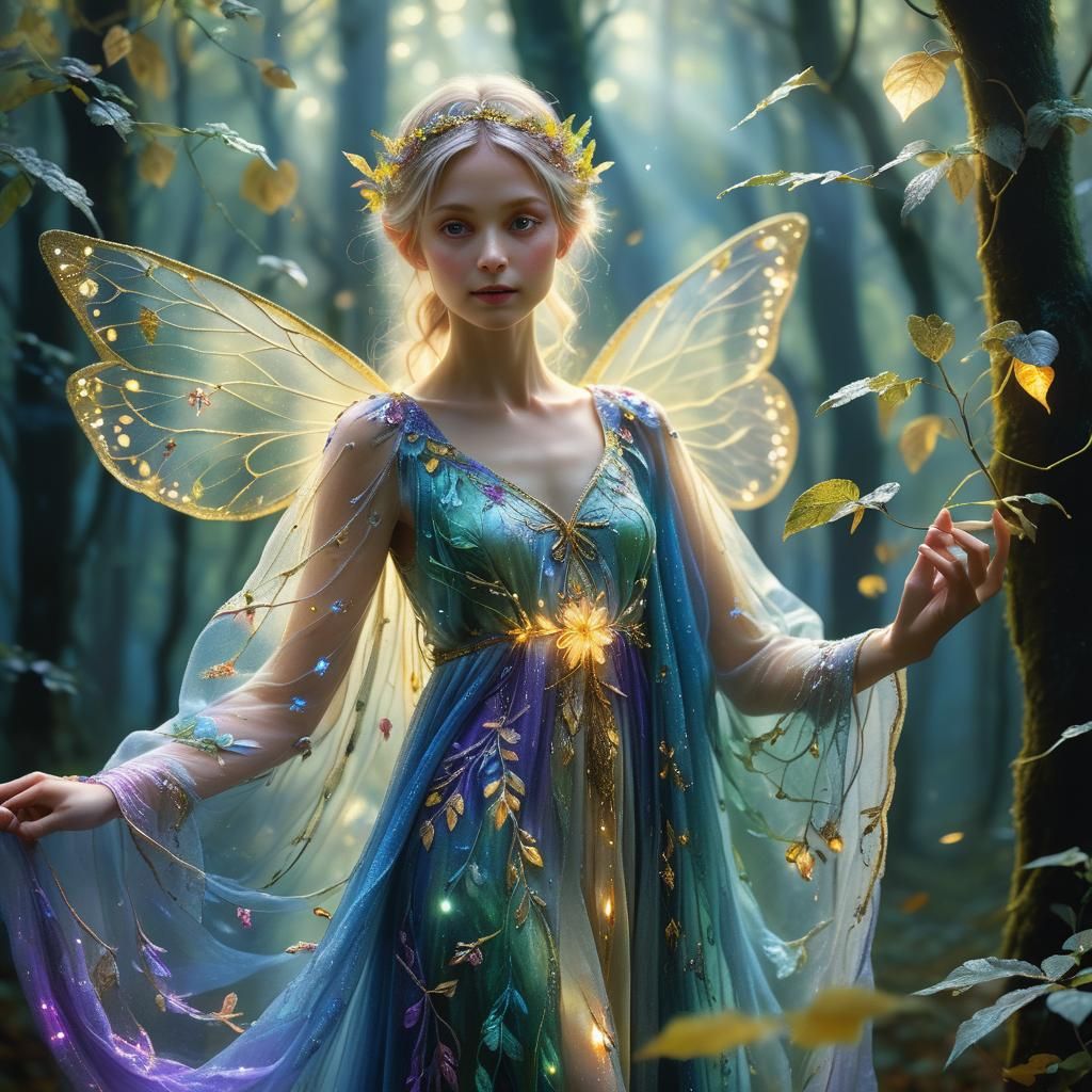 Light Fairy in Mystical Forest: Magical Realism