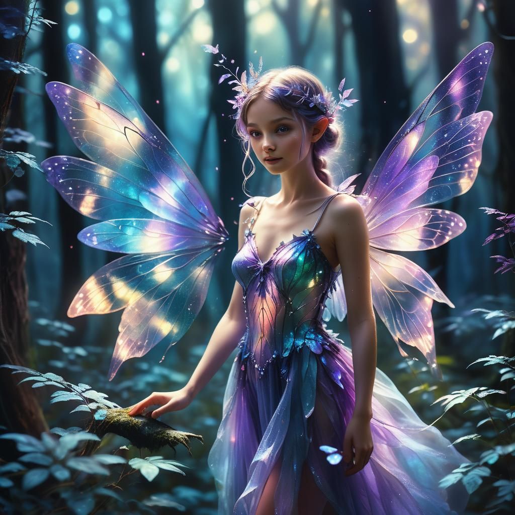 Whimsical Forest Fairy in Hyper-Realistic Digital Art