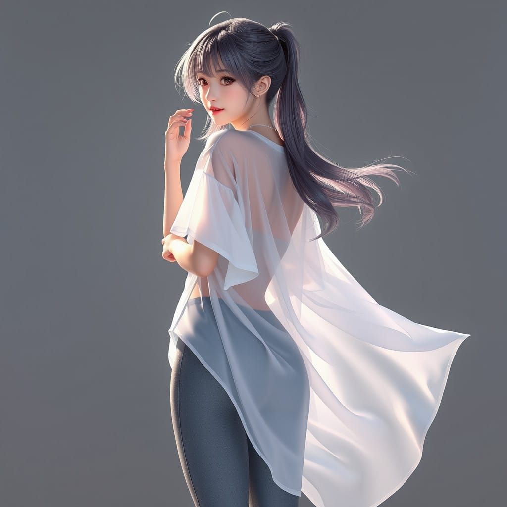 Teenage Girl with Vibrant Anime-Inspired Hair