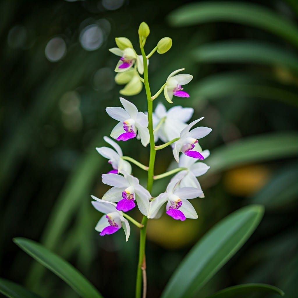 Exotic Monkey Orchid Botanical Illustration