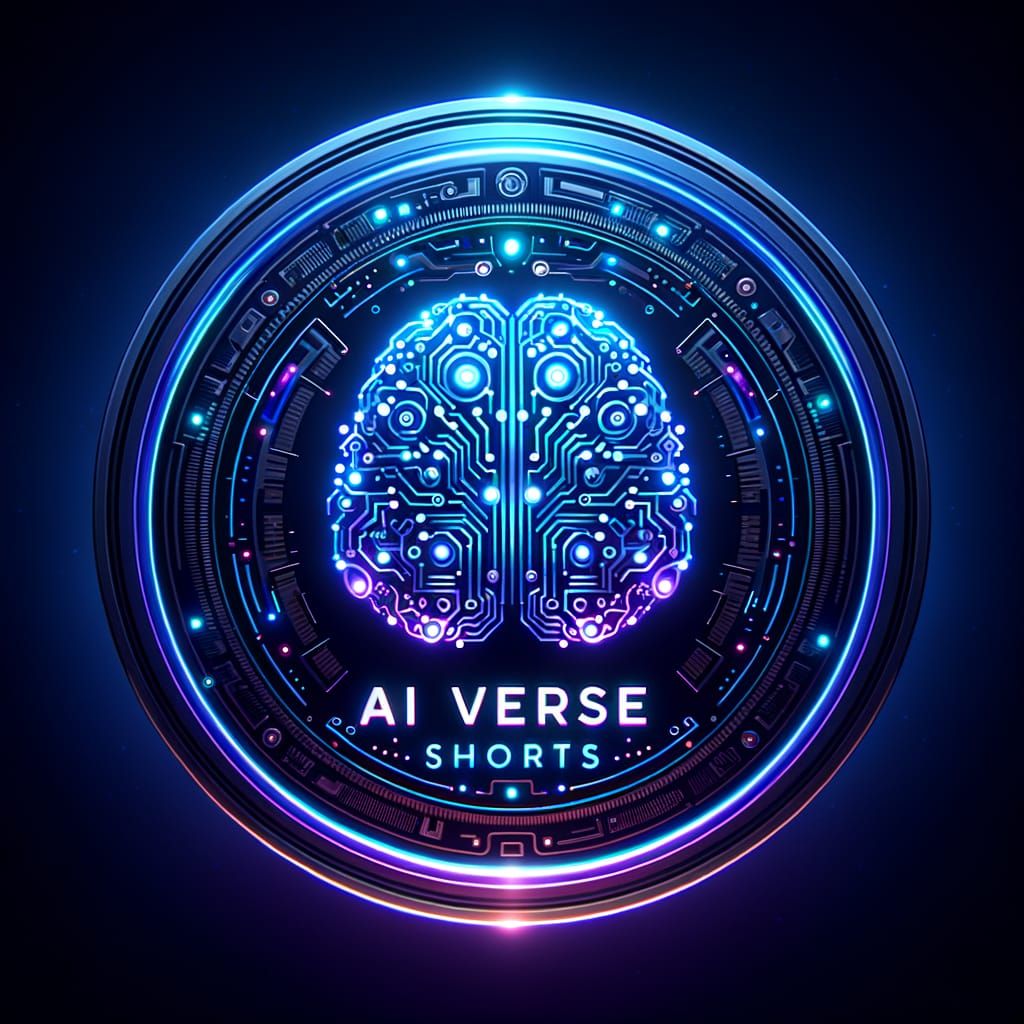 Futuristic AI Brain Logo for AI Verse Shorts