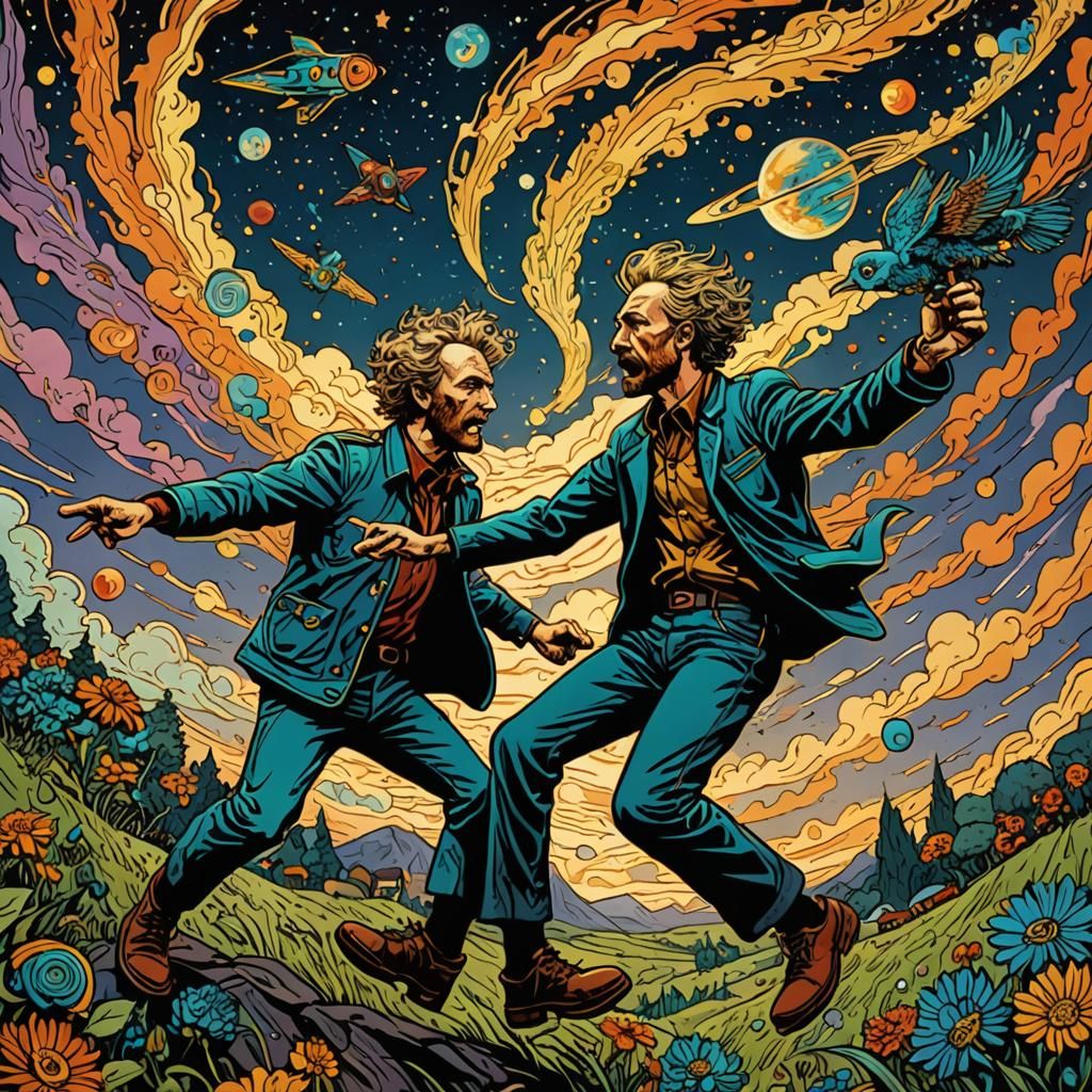 Psychosis Versus Neurosis: Retro Digital Illustration