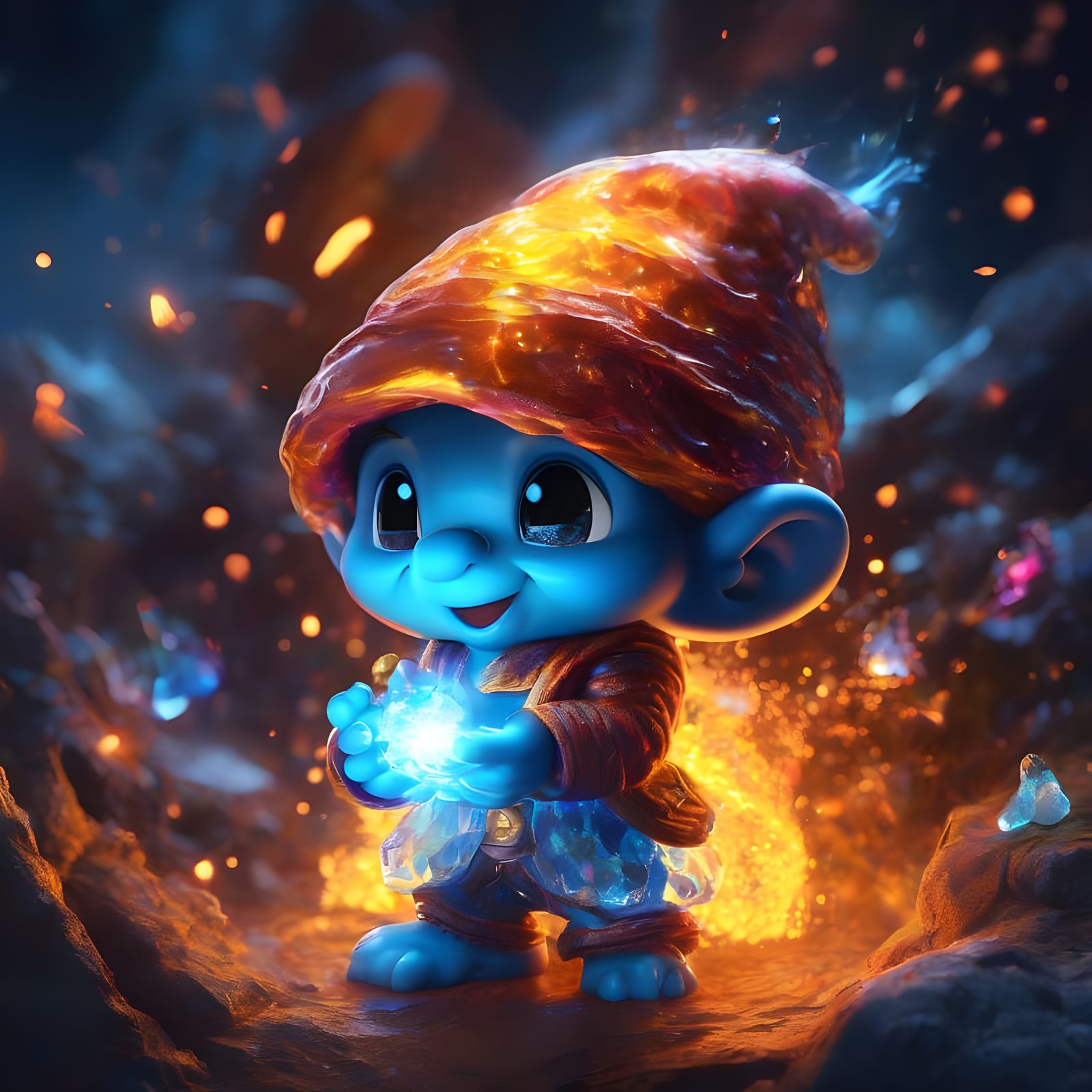 A Smurf with His Treasure