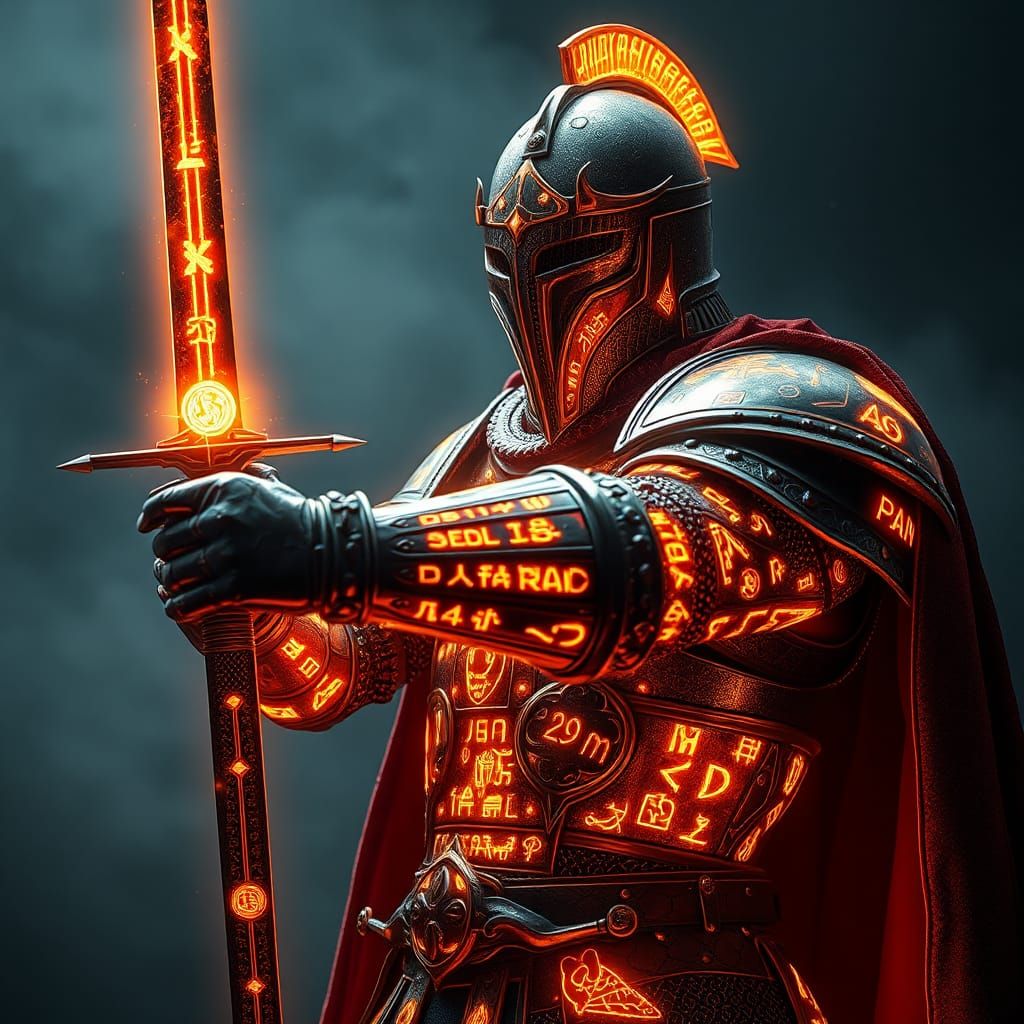 Prismatic Knight Etched in Light