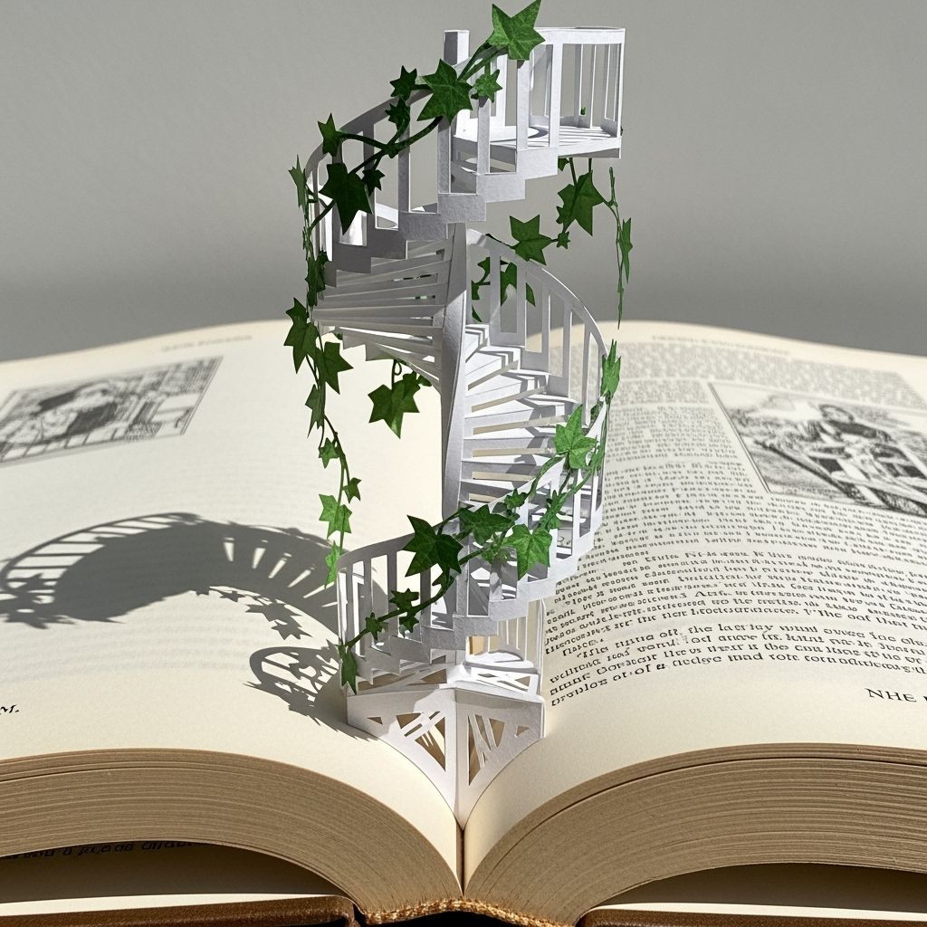 kirigami Spiral staircase Paper Pop-up
