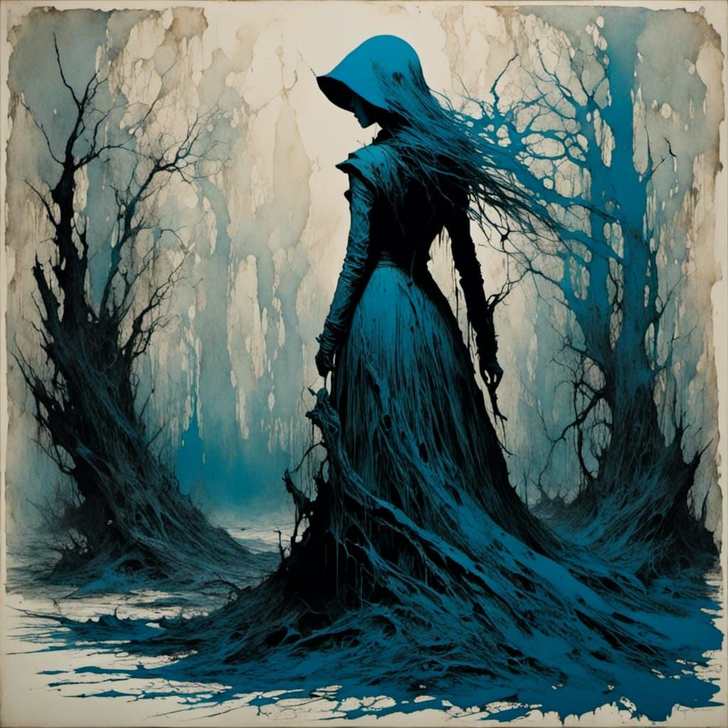 Dreamer Asleep in Ethereal Aetherpunk Landscape