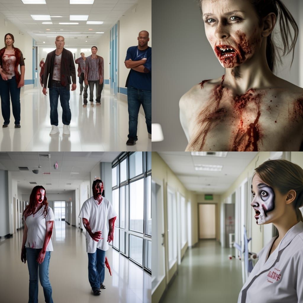Zombies Take Over Empty Hospital: Professional Photography