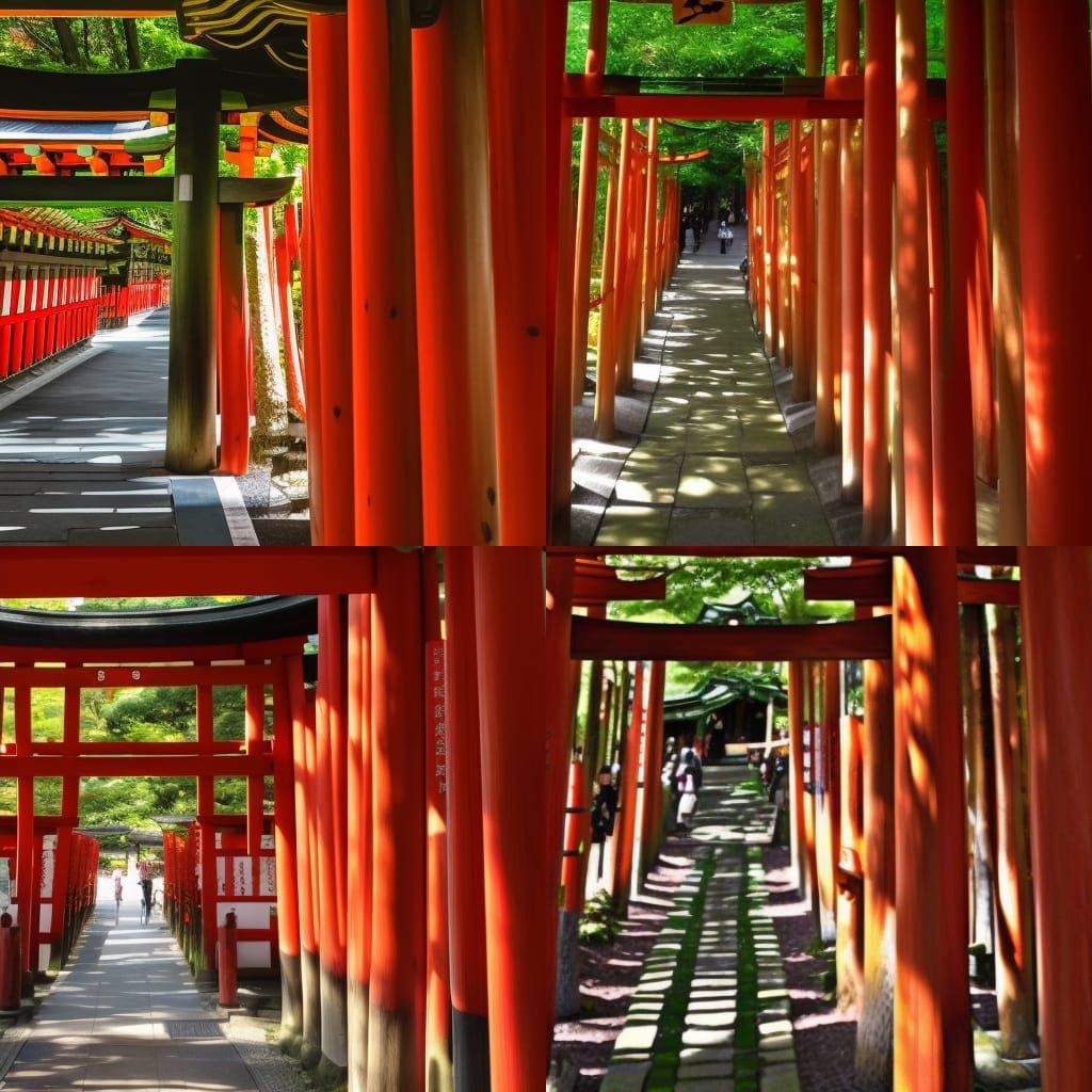 Fushimi Inari Shrine with Red Spider Lily