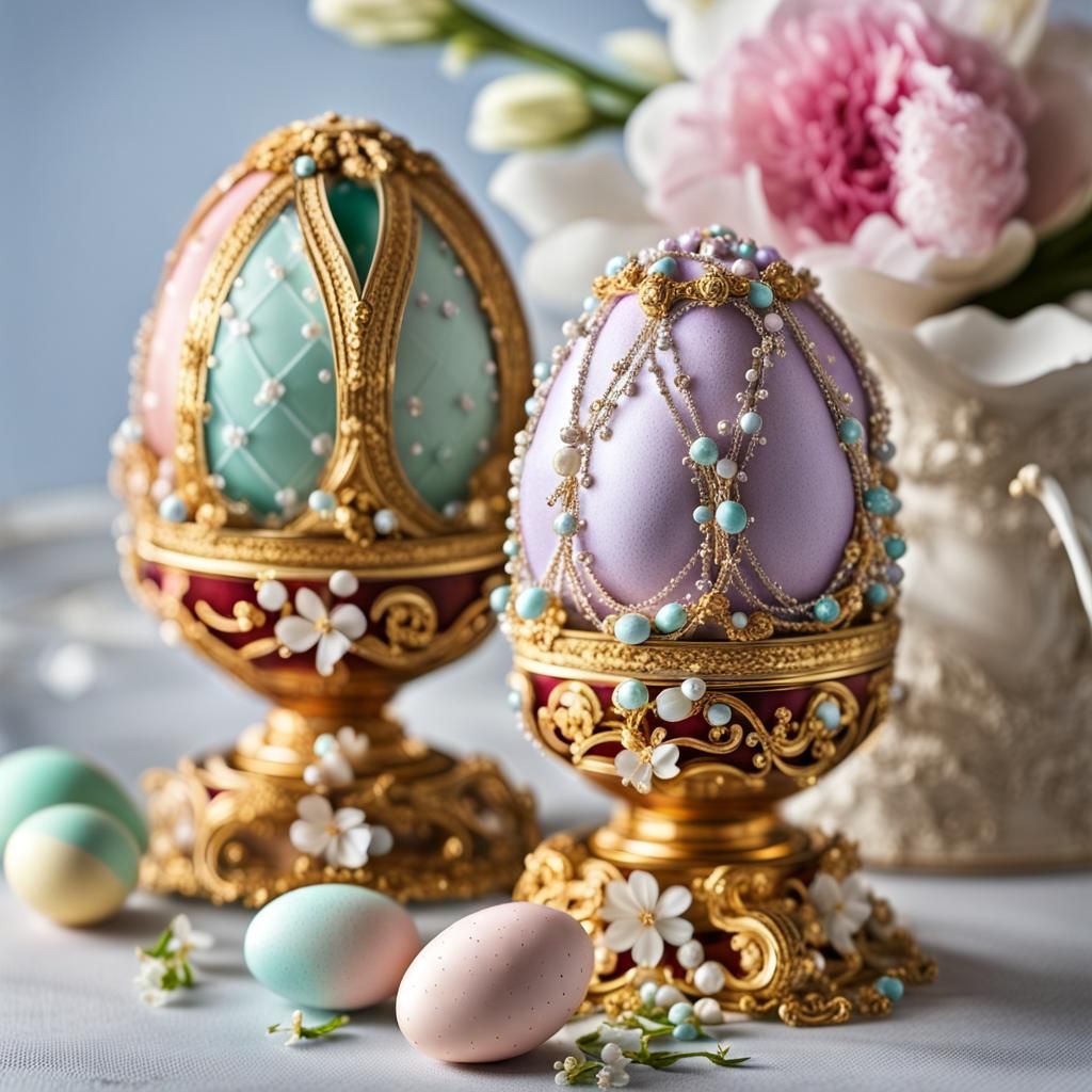 Faberge-Style Easter Eggs in Sugar Egg