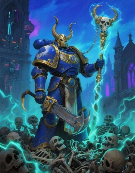 Thousand Sons Sorcerer in Ornate Armor, Egyptian Helmet