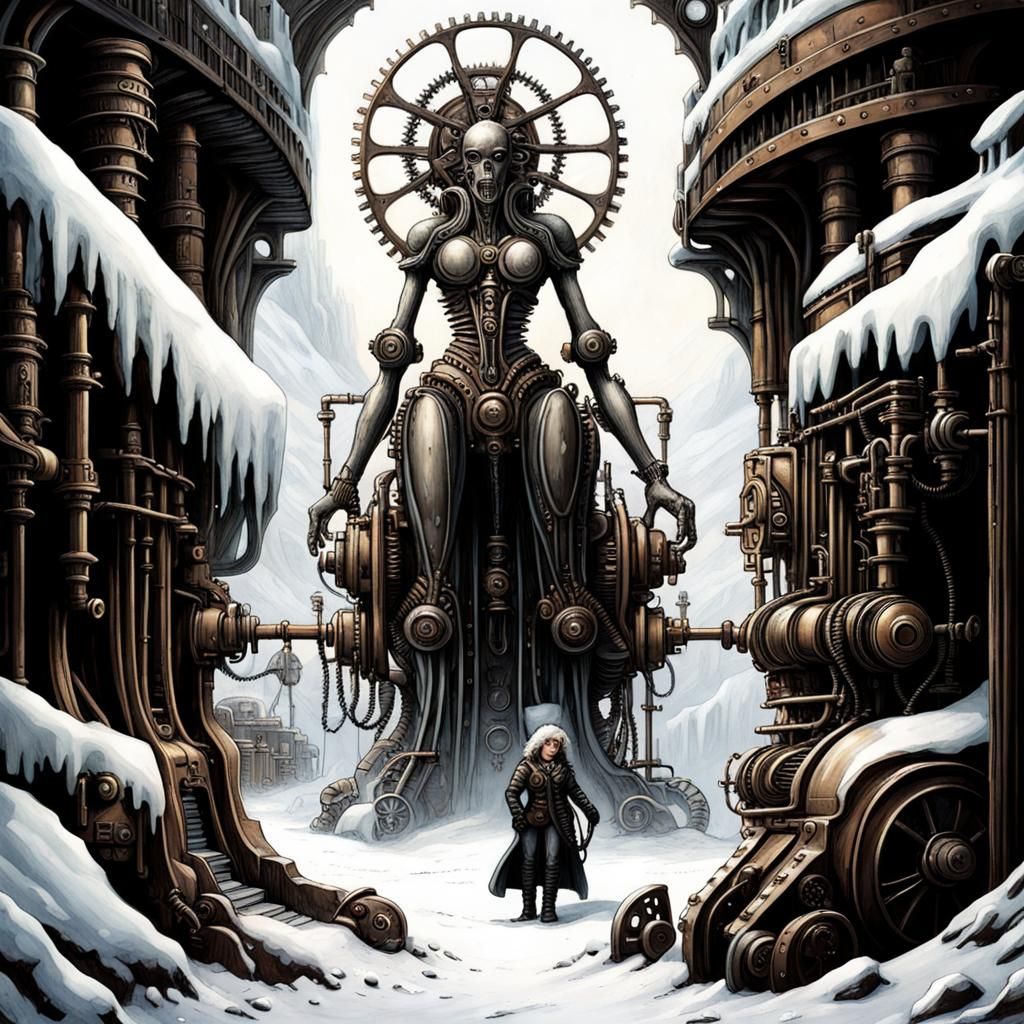 Steampunk Snow God Machine vs Snow Wraith