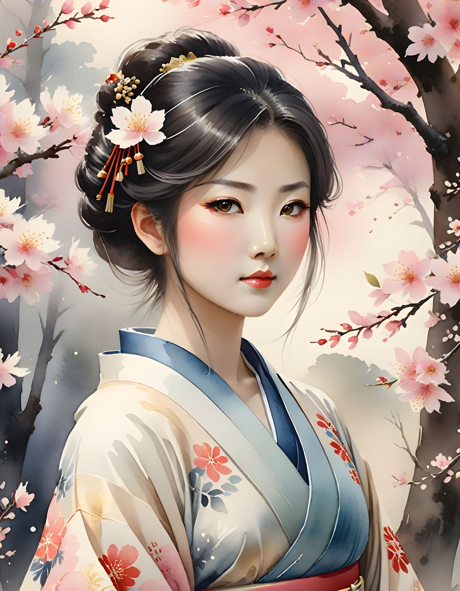 Amaterasu in Cherry Blossom Serenity