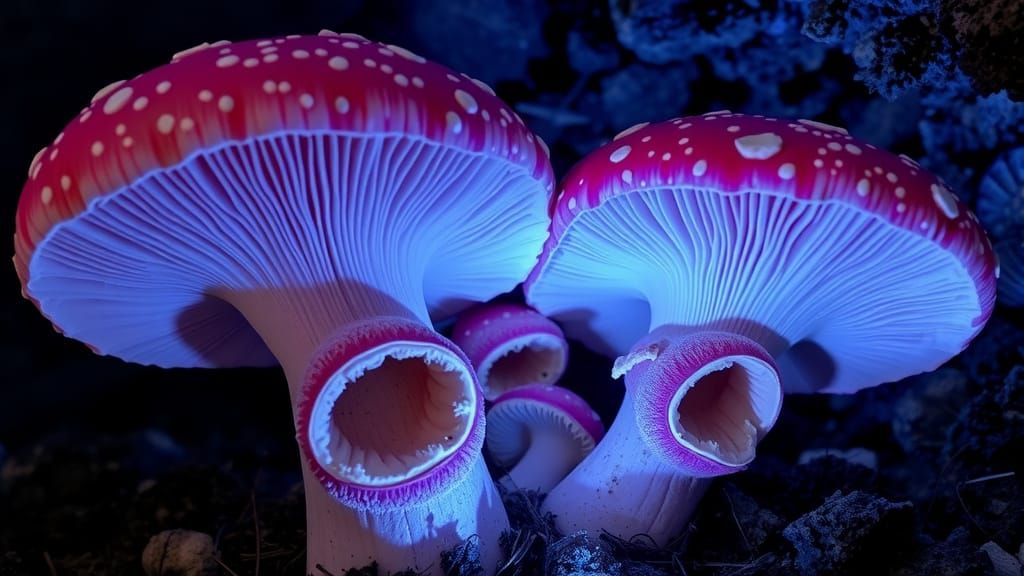 Luminescent Cavern of Spooky Spotted Mushrooms